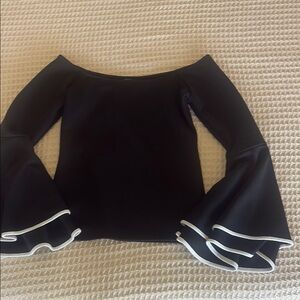 Bar III Black Off-Shoulder Top